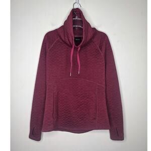 Marmot wine maroon long sleeve cowl neck sweatshirt pocket thumbholes - small